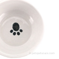 Bol de chien en céramique blanc personnalisable en gros personnalisable pour chiens pour animaux de compagnie